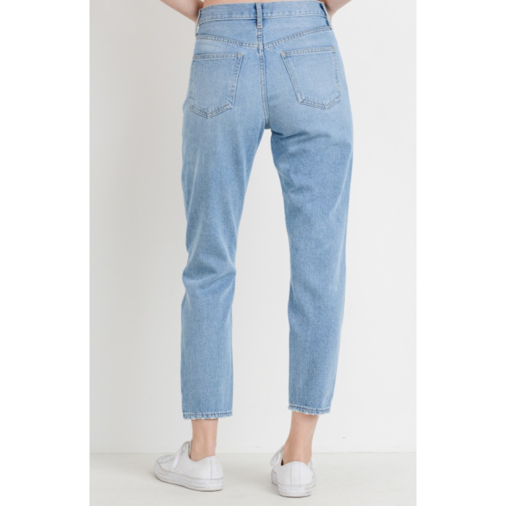 Just‎ Black Denim Basic Mom Jeans Women's 25 Blue Light Wash High Rise Timeless